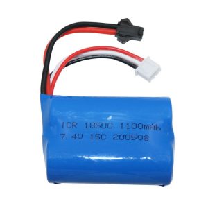 18500 1100mah 7.4v 15c sm 2p plug battery for rc helicopter drone boat toys