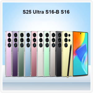 S16-B S25 Ultra 4G smartphone with 6.6-inch hole-punch display, 3GB RAM, 16GB ROM, 3800mAh battery, built-in touch pen, front view showing full screen and design