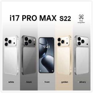 i17 Pro Max S22 4G smartphone with 6.6-inch mid-hole display, 4GB RAM, 64GB ROM, 3800mAh battery, front view showing full screen and design