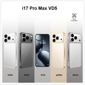 i17 Pro Max VD5 4G smartphone with 7.3-inch mid-hole display, 4GB RAM, 32GB ROM, 3800mAh battery, front view showing full screen and design