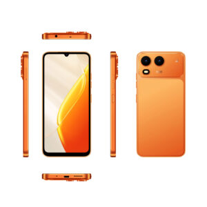 A200 4G smartphone for OEM customization with 6.8-inch display, 4GB RAM, 32GB ROM, 5000mAh battery, front view with four side details showing design and ports
