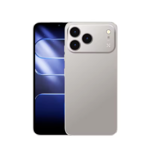 Spark 50 Silver Gray 6.8-inch 5000mAh 4G LTE custom smartphone ODM OEM white label phone, front view showing large HD+ display and front camera on white background