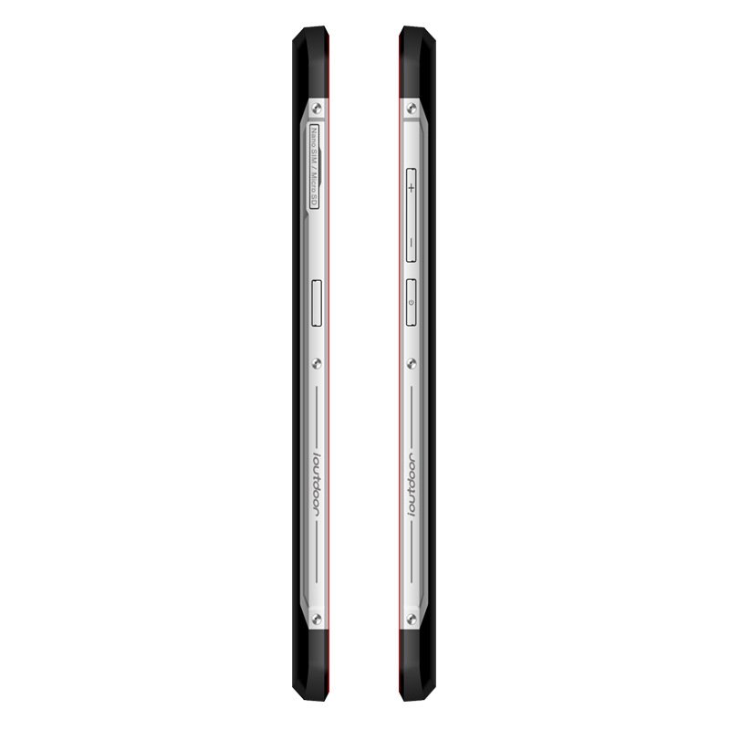 W1 Customized Rugged Smartphone 6GB 128GB Android插图2 ioutdoor W1 rugged smartphone, left and right side views showing buttons, Type-C port, and overall thickness of 10.4mm